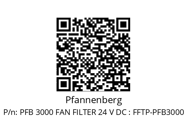   Pfannenberg PFB 3000 FAN FILTER 24 V DC : FFTP-PFB3000