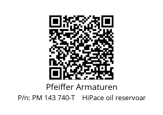   Pfeiffer Armaturen PM 143 740-T    HiPace oil reservoar