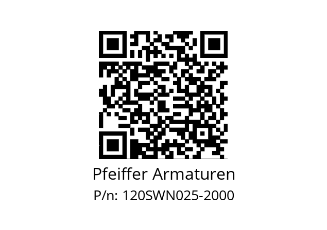   Pfeiffer Armaturen 120SWN025-2000