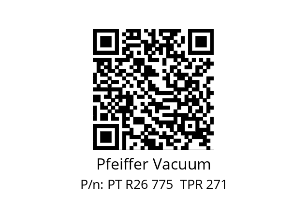   Pfeiffer Vacuum PT R26 775  TPR 271