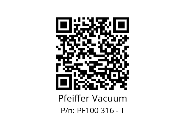   Pfeiffer Vacuum PF100 316 - T