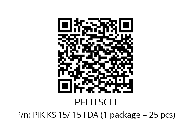   PFLITSCH PIK KS 15/ 15 FDA (1 package = 25 pcs)