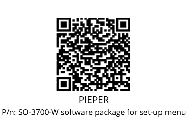   PIEPER SO-3700-W software package for set-up menu