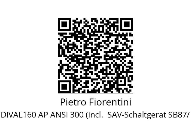   Pietro Fiorentini DIVAL160 AP ANSI 300 (incl.  SAV-Schaltgerat SB87/103 )