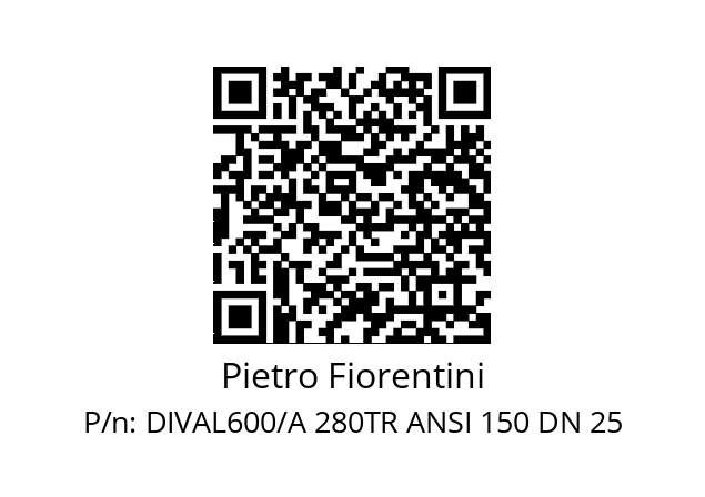   Pietro Fiorentini DIVAL600/A 280TR ANSI 150 DN 25