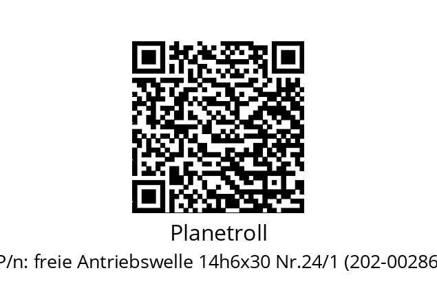   Planetroll freie Antriebswelle 14h6x30 Nr.24/1 (202-00286)