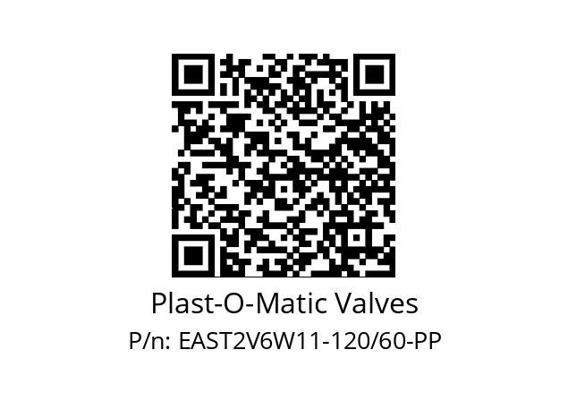   Plast-O-Matic Valves EAST2V6W11-120/60-PP