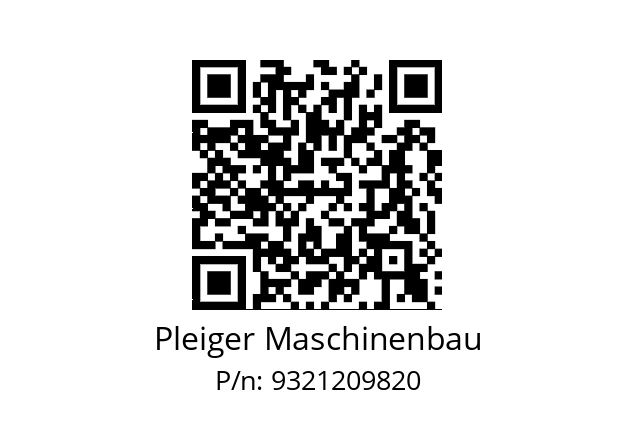   Pleiger Maschinenbau 9321209820