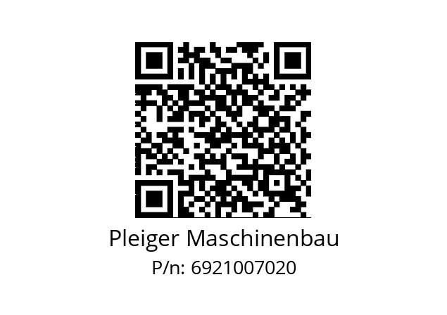   Pleiger Maschinenbau 6921007020