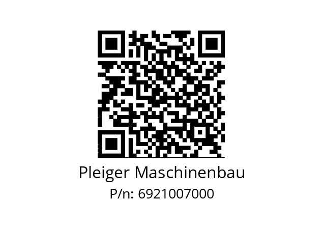   Pleiger Maschinenbau 6921007000