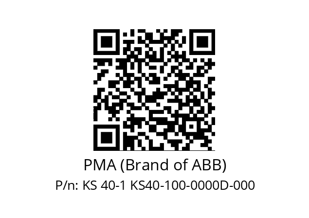   PMA (Brand of ABB) KS 40-1 KS40-100-0000D-000