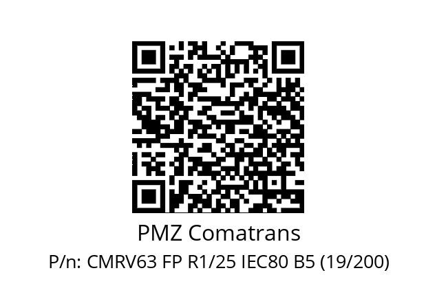   PMZ Comatrans CMRV63 FP R1/25 IEC80 B5 (19/200)