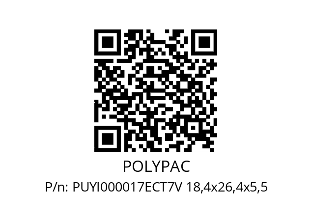   POLYPAC PUYI000017ECT7V 18,4x26,4x5,5