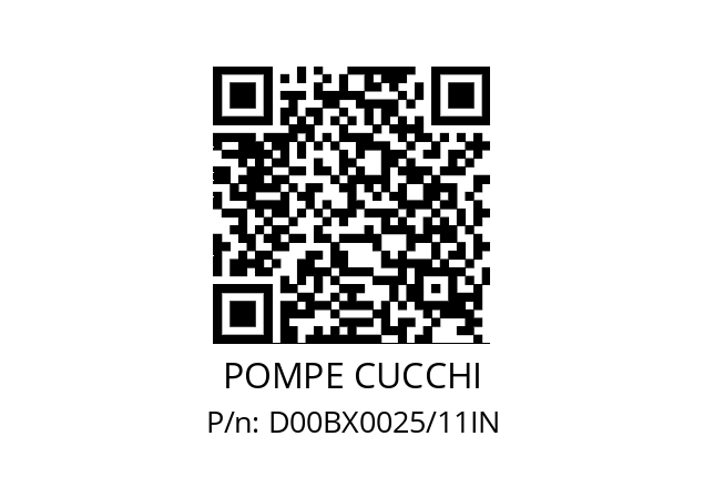   POMPE CUCCHI D00BX0025/11IN