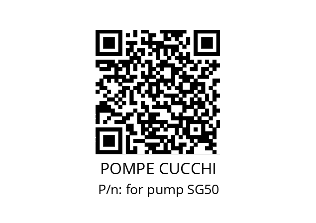   POMPE CUCCHI for pump SG50