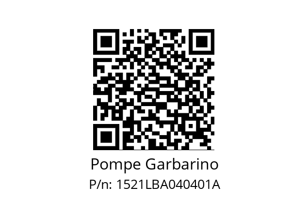   Pompe Garbarino 1521LBA040401A