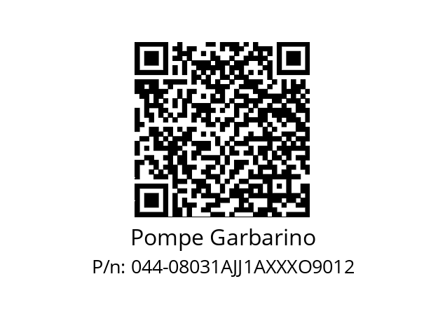   Pompe Garbarino 044-08031AJJ1AXXXO9012