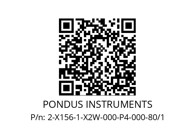   PONDUS INSTRUMENTS 2-X156-1-X2W-000-P4-000-80/1