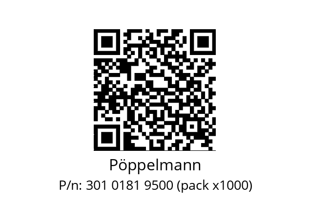   Pöppelmann 301 0181 9500 (pack x1000)