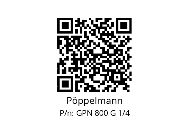   Pöppelmann GPN 800 G 1/4