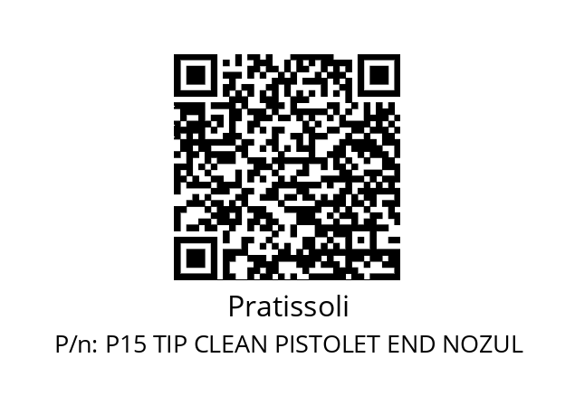   Pratissoli P15 TIP CLEAN PISTOLET END NOZUL