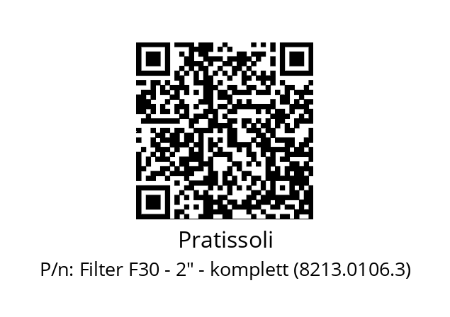   Pratissoli Filter F30 - 2" - komplett (8213.0106.3)