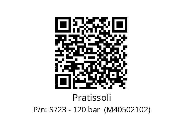   Pratissoli S723 - 120 bar  (M40502102)