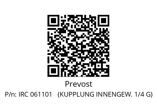   Prevost IRC 061101   (KUPPLUNG INNENGEW. 1/4 G)