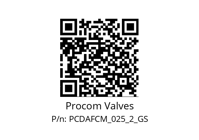   Procom Valves PCDAFCM_025_2_GS