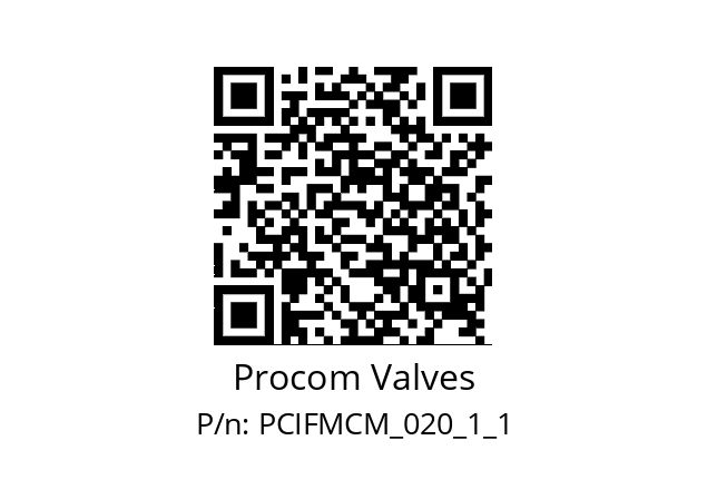   Procom Valves PCIFMCM_020_1_1