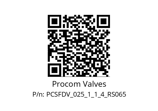   Procom Valves PCSFDV_025_1_1_4_RS065