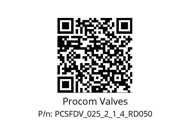   Procom Valves PCSFDV_025_2_1_4_RD050