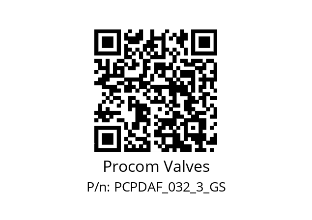   Procom Valves PCPDAF_032_3_GS