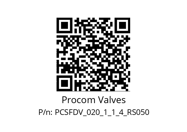   Procom Valves PCSFDV_020_1_1_4_RS050