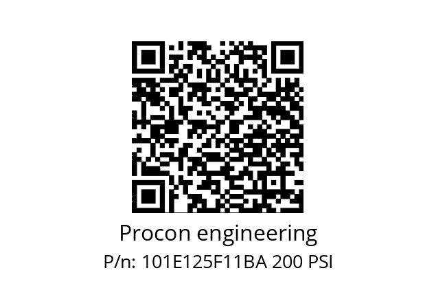   Procon engineering 101E125F11BA 200 PSI