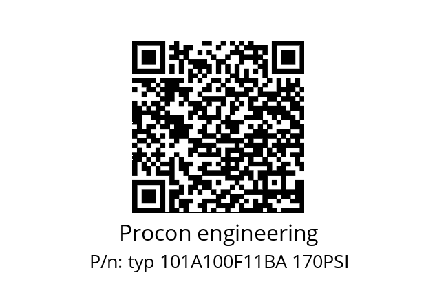   Procon engineering typ 101A100F11BA 170PSI