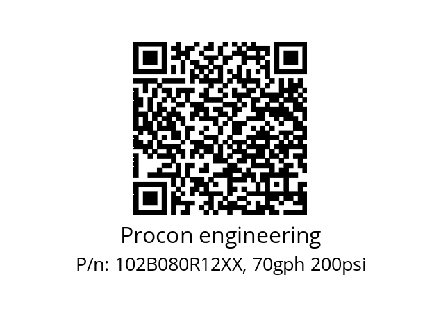   Procon engineering 102B080R12XX, 70gph 200psi