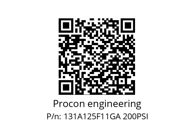   Procon engineering 131A125F11GA 200PSI