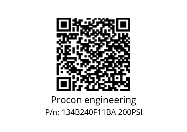   Procon engineering 134B240F11BA 200PSI