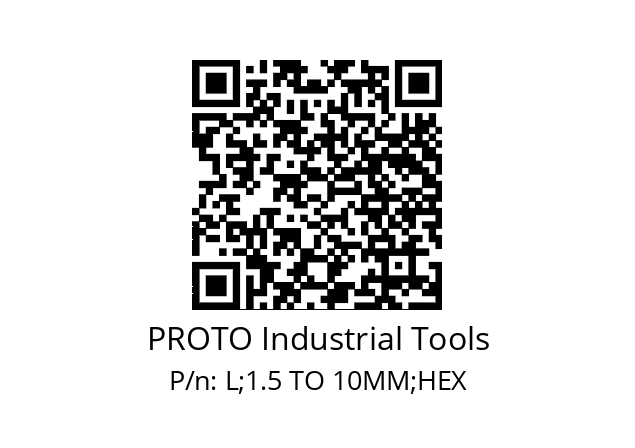   PROTO Industrial Tools L;1.5 TO 10MM;HEX