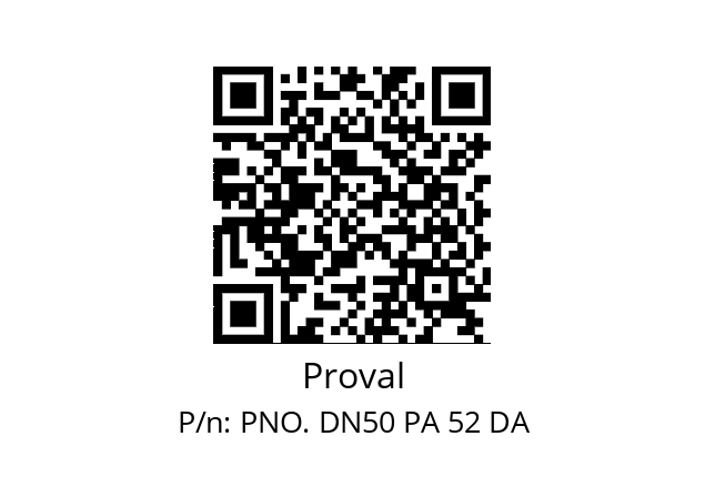   Proval PNO. DN50 PA 52 DA