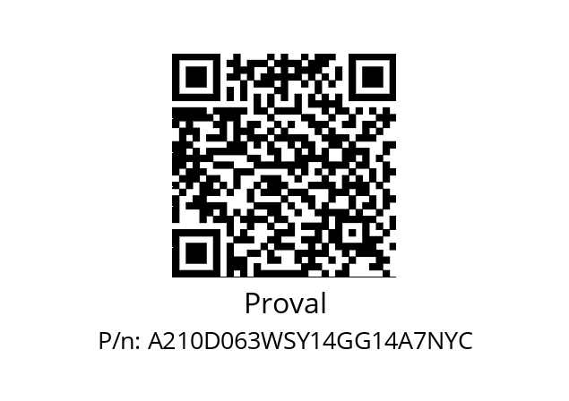   Proval A210D063WSY14GG14A7NYC