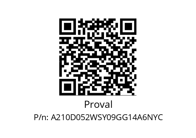   Proval A210D052WSY09GG14A6NYC