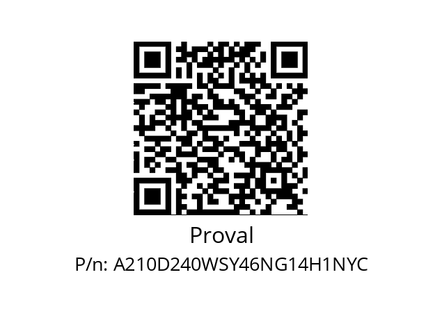   Proval A210D240WSY46NG14H1NYC