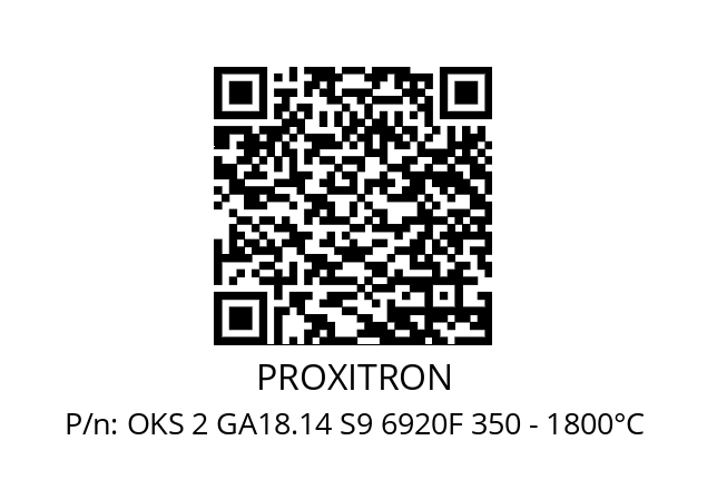   PROXITRON OKS 2 GA18.14 S9 6920F 350 - 1800°C