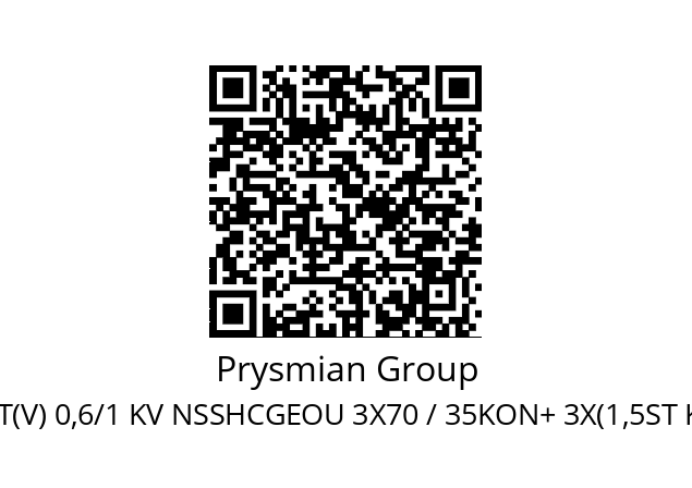   Prysmian Group PROTOMONT(V) 0,6/1 KV NSSHCGEOU 3X70 / 35KON+ 3X(1,5ST KON / 1,5UL KON)