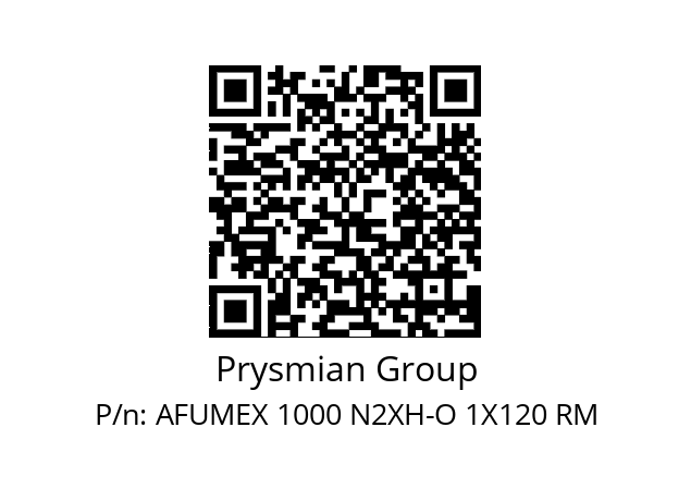   Prysmian Group AFUMEX 1000 N2XH-O 1X120 RM