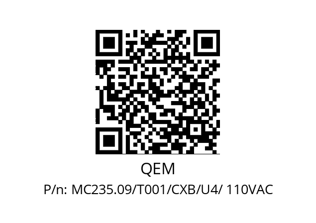   QEM MC235.09/T001/CXB/U4/ 110VAC