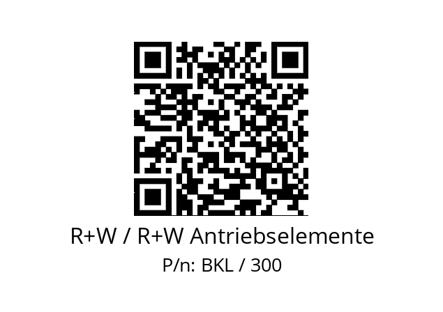   R+W / R+W Antriebselemente BKL / 300