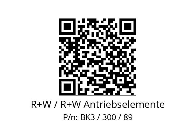   R+W / R+W Antriebselemente BK3 / 300 / 89